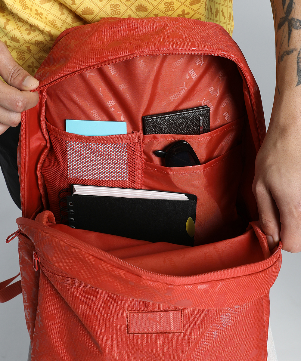 PUMA Unisex Printed Red Backpack
