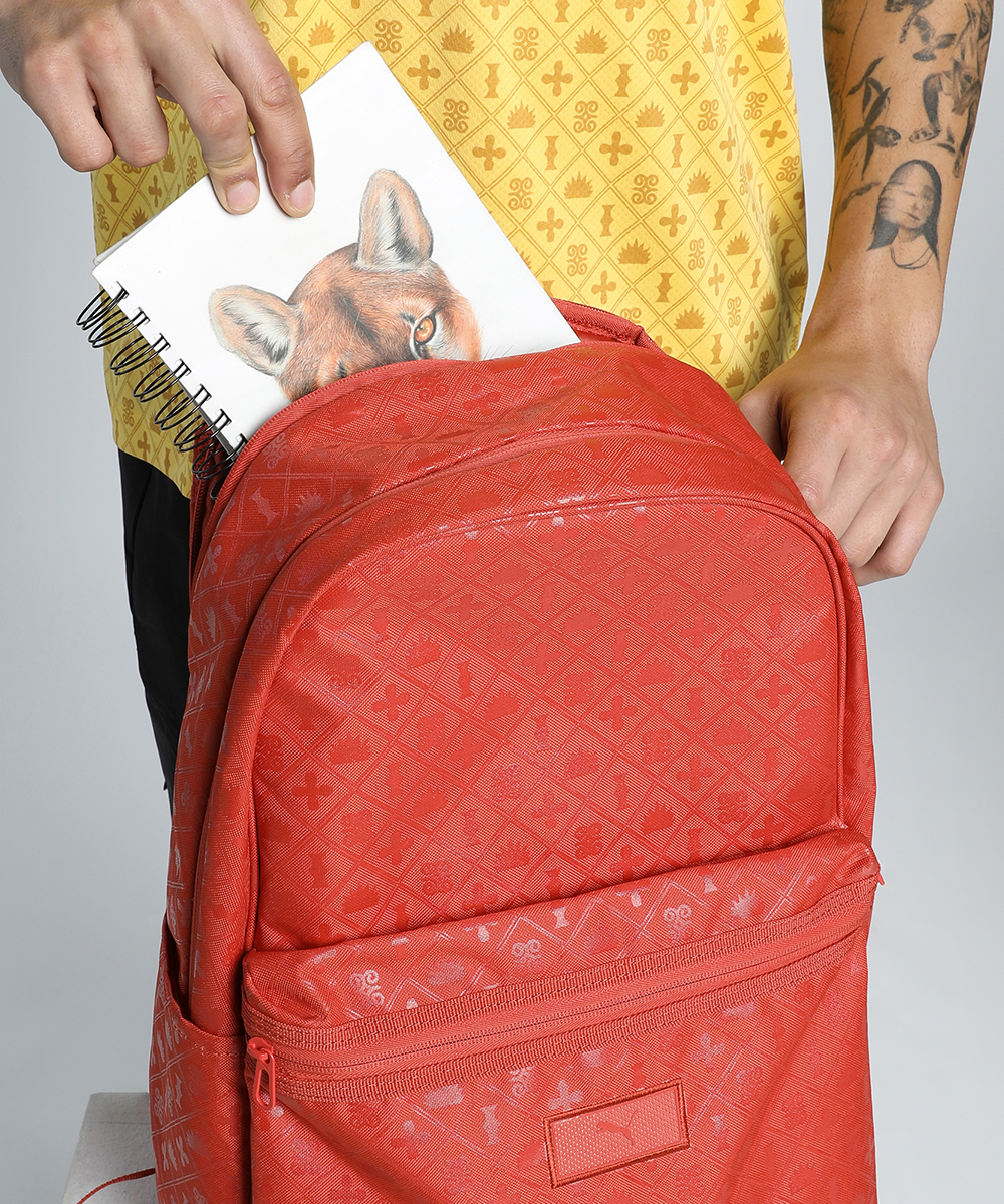 PUMA Unisex Printed Red Backpack